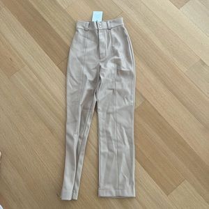 Bardot Beige Faux Leather Pants